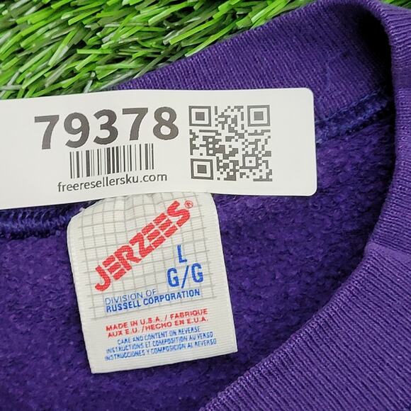 Vintage Indianola University Sweatshirt Large 22x24 Purple - Picture 7 of 15